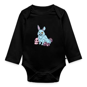 Gothic Rabbit Gothic Rabbit Gothic Easter Emo Goth - Organic Longsleeve Baby Bodysuit - black - Front