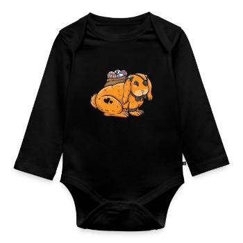 Gothic Rabbit Gothic Rabbit Gothic Easter Emo Goth - Organic Longsleeve Baby Bodysuit - black - Front