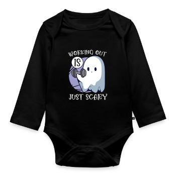 Bodybuilding Powerlifting Weightlifting Fitness - Baby Bio-Langarm-Body - Schwarz - Vorne