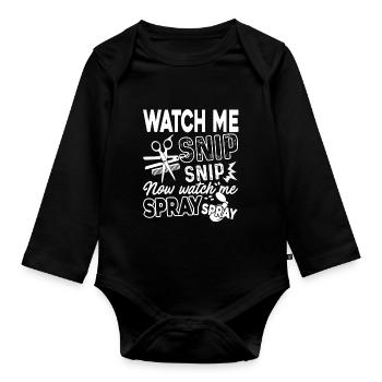 Hair Stylist Watch Hair Stylist Snip - Organic Longsleeve Baby Bodysuit - black - Front