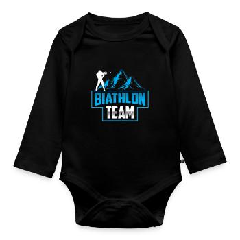 Biathlon Sport d’équipe Biathlète Biathlète Biathlons - Body Bébé bio manches longues - noir - Devant