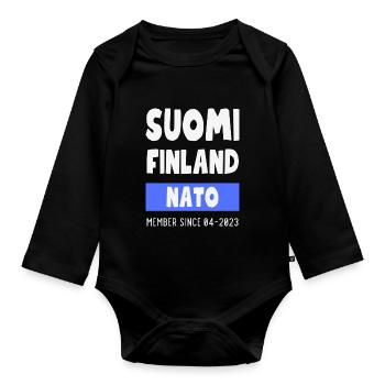 Finland Finland NATO - Member 04-2023 - Organic Longsleeve Baby Bodysuit - black - Front