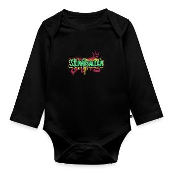 Handwerker Graffiti-Art Steinmetzin - Baby Bio-Langarm-Body - Schwarz - Vorne