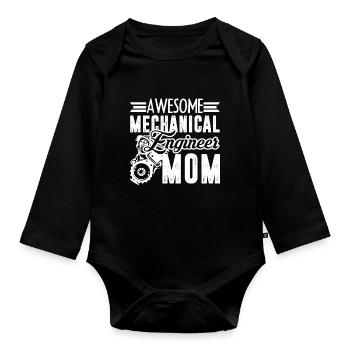 Mechanical Engineer Mechanical Engineer Mom - Organic Longsleeve Baby Bodysuit - black - Front