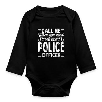 Police Officer Best Police Officer - Organic Longsleeve Baby Bodysuit - black - Front