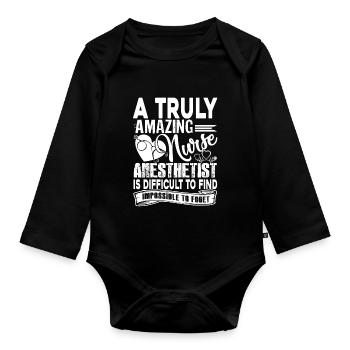 Nurse Anesthetist Amazing Nurse Anesthetist - Organic Longsleeve Baby Bodysuit - black - Front