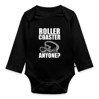 Amusement Park Roller Coaster Anyone Theme Park Va - Organic Longsleeve Baby Bodysuit - black - Front