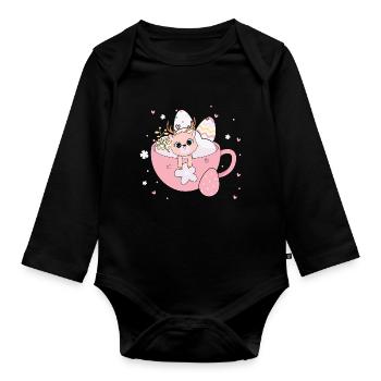 BOW Easter Chibi Cup 01 - Body Bébé bio manches longues - noir - Devant