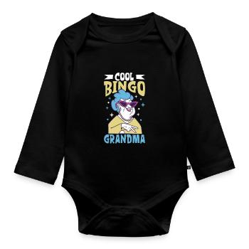 Jeu de cartes de bingo Grand-mère Joueur de bingo Cartes de bingo - Body Bébé bio manches longues - noir - Devant