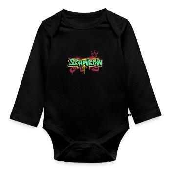 Schmied Graffiti-Art Handwerker Schmiedin - Baby Bio-Langarm-Body - Schwarz - Vorne