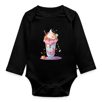 Candycore Aesthetic pour ceux qui ont la dent sucrée - Body Bébé bio manches longues - noir - Devant