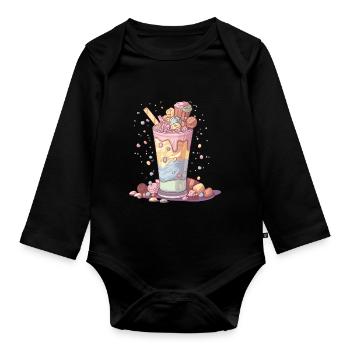 Candycore Aesthetic pour ceux qui ont la dent sucrée - Body Bébé bio manches longues - noir - Devant