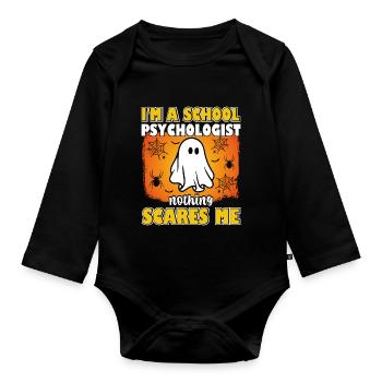 Je suis psychologue scolaire psychologie - Body Bébé bio manches longues - noir - Devant