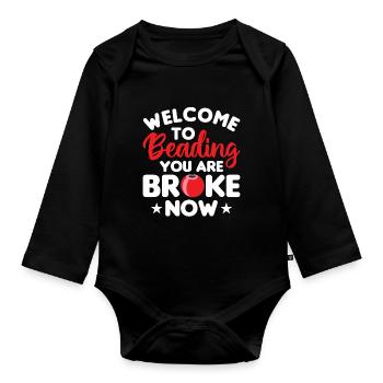 Beaded Beadwork Jeweller Jewellery Maker - Organic Longsleeve Baby Bodysuit - black - Front