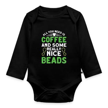 Beaded Beadwork Jeweller Jewellery Maker - Organic Longsleeve Baby Bodysuit - black - Front