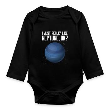 Neptun - Baby Bio-Langarm-Body - Schwarz - Vorne