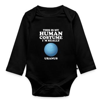 Uranus - Body Bébé bio manches longues - noir - Devant