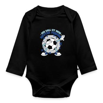 Fußball Dab Kinder Fußballspieler Sprüche - Baby Bio-Langarm-Body - Schwarz - Vorne