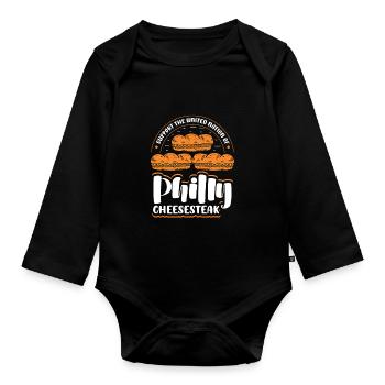 Philly Cheesesteak Sandwich - Baby Bio-Langarm-Body - Schwarz - Vorne