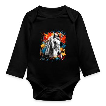 Cheval - Body Bébé bio manches longues - noir - Devant