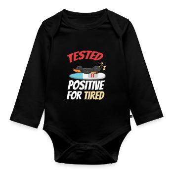 Sleeping Sweet Gift - Organic Longsleeve Baby Bodysuit - black - Front