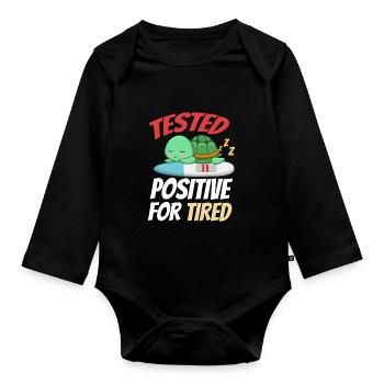 Sleeping Sweet Gift - Organic Longsleeve Baby Bodysuit - black - Front