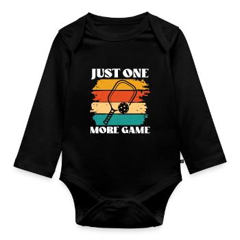 one Game Pickleball - Baby Bio-Langarm-Body - Schwarz - Vorne