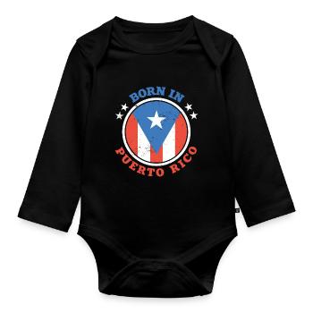Puerto Rico - Baby Bio-Langarm-Body - Schwarz - Vorne