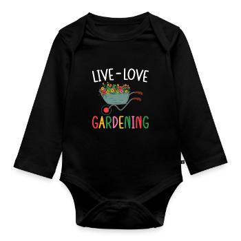 amour Jardinage - Body Bébé bio manches longues - noir - Devant