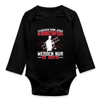 Schornsteinfeger Studieren kann jeder - Baby Bio-Langarm-Body - Schwarz - Vorne
