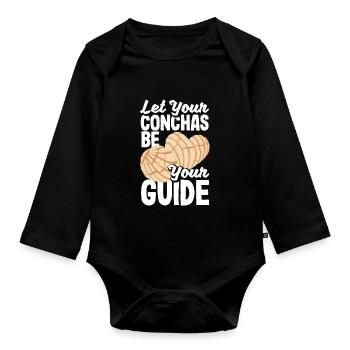 Conchas Design pour un amateur de cuisine mexicaine avec - Body Bébé bio manches longues - noir - Devant