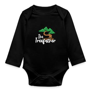 Bonsai Japan Silhouette Gardener Gardening Lover - Organic Longsleeve Baby Bodysuit - black - Front