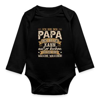 Ich bin der Papa der alles kann - Baby Bio-Langarm-Body - Schwarz - Vorne