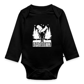 Geosquatch drôle de géocachette Sasquatch à l’extérieur - Body Bébé bio manches longues - noir - Devant