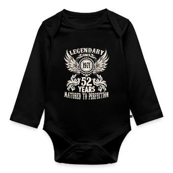Legend 52 years birthday shirt sayings men - Organic Longsleeve Baby Bodysuit - black - Front