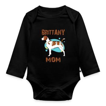 Brittany Mom - Organic Longsleeve Baby Bodysuit - black - Front