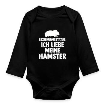 Nagetier Hamsterbesitzer Hamster - Baby Bio-Langarm-Body - Schwarz - Vorne