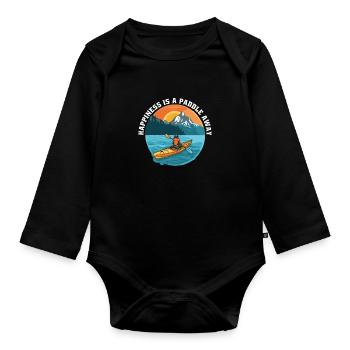 KAYAKS CANOE RAFTING BOAT Kayaking Happiness-paddle - Organic Longsleeve Baby Bodysuit - black - Front