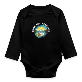 KAYAKS Kayaking CANOE RAFTING BOAT more-paddle - Organic Longsleeve Baby Bodysuit - black - Front