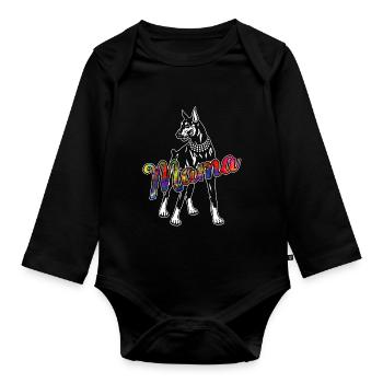 Doberman Pinscher Doberman Pinscher Mama - Organic Longsleeve Baby Bodysuit - black - Front