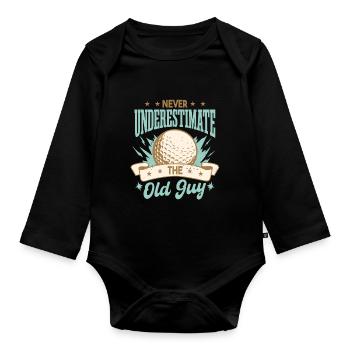 Unterschätze niemals den alten Kerl Golf - Baby Bio-Langarm-Body - Schwarz - Vorne