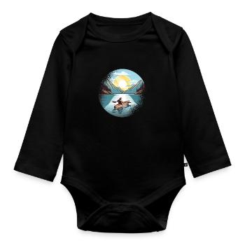 Kayaking Kayaks CANOE RAFTING BOAT PADDLE - Organic Longsleeve Baby Bodysuit - black - Front