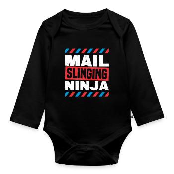 Postbote Briefträger Brief Paketdienst Geschenk - Baby Bio-Langarm-Body - Schwarz - Vorne
