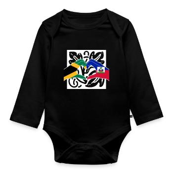 Haiti Haitian Jamaica Combination I Gift - Organic Longsleeve Baby Bodysuit - black - Front