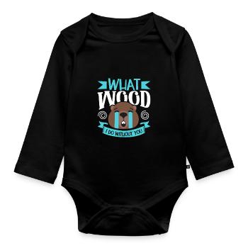 Beaver Fan Beaver Lover Funny Beaver Gift - Organic Longsleeve Baby Bodysuit - black - Front