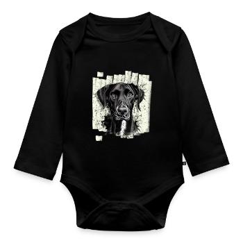 Chien Dogue Dogue Noir - Body Bébé bio manches longues - noir - Devant