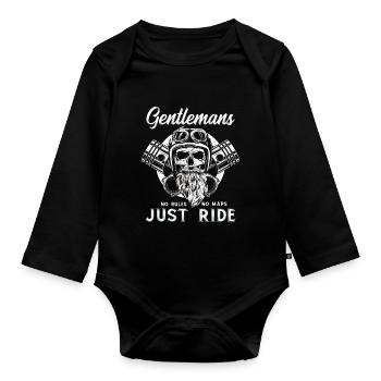 gentlemans just ride - Baby Bio-Langarm-Body - Schwarz - Vorne