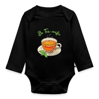 Tee-Wortspiel - Baby Bio-Langarm-Body - Schwarz - Vorne
