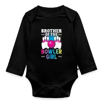 Brother of the Bowler Girl - Baby Bio-Langarm-Body - Schwarz - Vorne