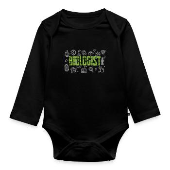 Biology Profession Biology Biology Teacher - Organic Longsleeve Baby Bodysuit - black - Front